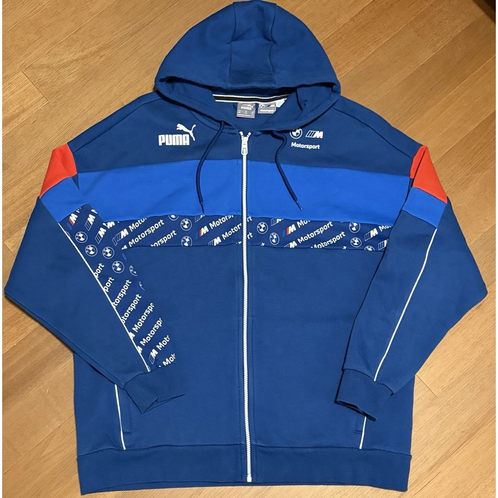 Puma BMW Full Zip Hoodie XXL M Motorsport SDS M3 M6 F1 Formula 1 Blue Red Logo